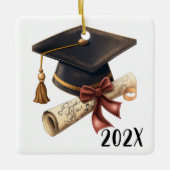 Maßgeschneiderte Glückwunsch Abschluss Weihnachten Keramikornament (Vorderseite)