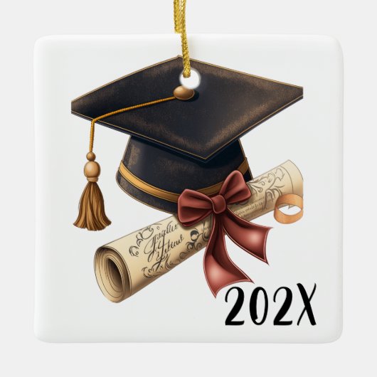 Maßgeschneiderte Glückwunsch Abschluss Weihnachten Keramikornament (Vorderseite)