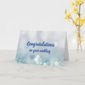Maßgeschneiderte Glückwünsche Hochzeit Blue Bokeh Karte (Gelbe Blume)
