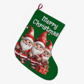 Maßgeschneiderte Gnomes Weihnachtsfeiertag Strumpf Großer Weihnachtsstrumpf (Vorderansicht (hängend))