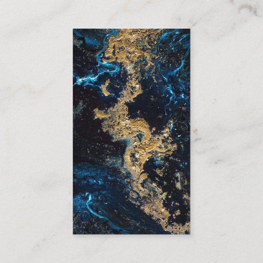Maßgeschneiderte Gold Blue MARBLE Visitenkarten Visitenkarte (Rückseite)