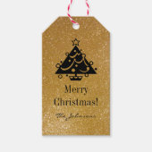 Maßgeschneiderte Gold Glitzer Weihnachtsbaumgesche Geschenkanhänger (Vorderseite)