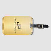 Maßgeschneiderte Gold Look Moderne Monogram Vorlag Gepäckanhänger (Vorderseite (Horizontal))