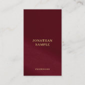 Maßgeschneiderte Gold Look Text Burgundy Vorlage Visitenkarte (Vorderseite)