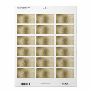 Maßgeschneiderte Gold Textured Metallic Look Templ Adressaufkleber