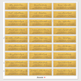 Maßgeschneiderte Gold Wedding Guest Address Labels