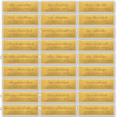 Maßgeschneiderte Gold Wedding Guest Address Labels (Vorderseite)
