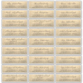 Maßgeschneiderte Gold Wedding Guest Address Labels (Vorderseite)