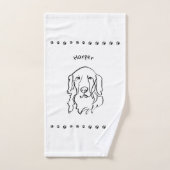 Maßgeschneiderte Golden Retriever Line Art Badhandtuch Set (Handtuch)