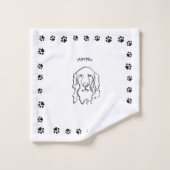 Maßgeschneiderte Golden Retriever Line Art Badhandtuch Set (Waschlappen)