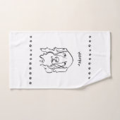 Maßgeschneiderte Golden Retriever Line Art Badhandtuch Set (Handtuch)