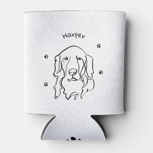 Maßgeschneiderte Golden Retriever Line Art Dosenkühler (Vorderseite)