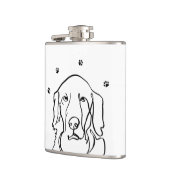 Maßgeschneiderte Golden Retriever Line Art Flachmann (Links)
