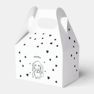 Maßgeschneiderte Golden Retriever Line Art Geschenkschachtel