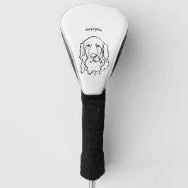 Maßgeschneiderte Golden Retriever Line Art Golf Headcover