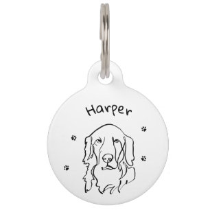 Maßgeschneiderte Golden Retriever Line Art Haustiermarke