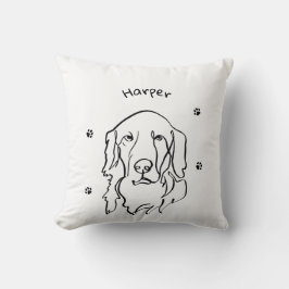 Maßgeschneiderte Golden Retriever Line Art Kissen