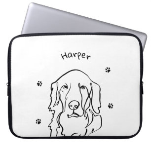 Maßgeschneiderte Golden Retriever Line Art Laptopschutzhülle