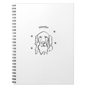 Maßgeschneiderte Golden Retriever Line Art Notizblock