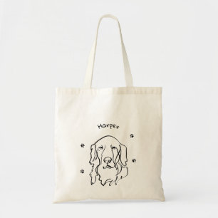 Maßgeschneiderte Golden Retriever Line Art Tragetasche