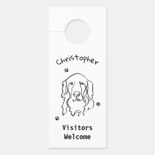 Maßgeschneiderte Golden Retriever Line Art Türanhänger
