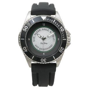 Maßgeschneiderte Golf Ball Sport Zitat Black Green Armbanduhr