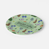 Maßgeschneiderte Golf Theme Paper Plate Pappteller (Schrägansicht)