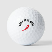 Maßgeschneiderte Golfbälle mit rotem Pfefferlogo (Vorderseite)