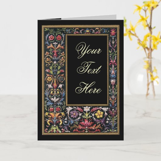 Maßgeschneiderte Gothic Illuminated Greeting Card Karte (Gelbe Blume)