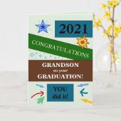 Maßgeschneiderte Grandson Abschluss Card Karte (Gelbe Blume)
