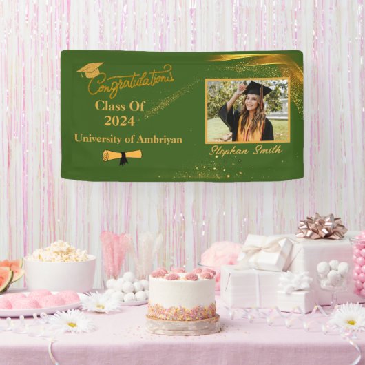 Maßgeschneiderte Gratulationen grün und gold moder Banner (Party)