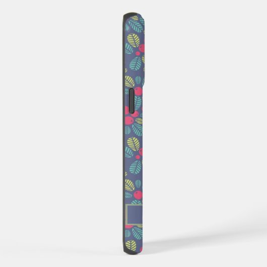 Maßgeschneiderte graublaue, florfarbene, rosa grün iPhone hülle (Rechte Seite)