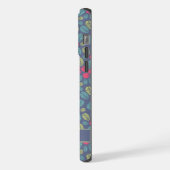 Maßgeschneiderte graublaue, florfarbene, rosa grün iPhone hülle (Linke Seite)