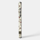 Maßgeschneiderte graue Flora Pink Purple Flowers iPhone Hülle (Linke Seite)