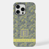 Maßgeschneiderte Graugrün-gelbe Blüten iPhone Hülle (Rückseite)