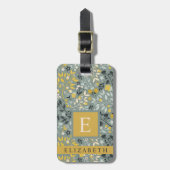 Maßgeschneiderte Graugrüne Blütenblüten Gepäckanhänger (Vorderseite vertikal)