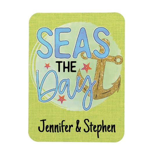 Maßgeschneiderte Green Seas the Day Cruise Door Ma Magnet (Vertikal)