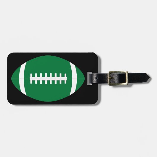 Maßgeschneiderte Green und Black Football Gepäckma Gepäckanhänger (Vorderseite horizontal)