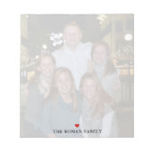 Maßgeschneiderte, große Foto Personalisierte Famil Notizblock (Vorderseite)