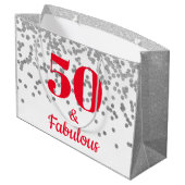 Maßgeschneiderte große Geschenktasche - Meilenstei Große Geschenktüte (Rückseite Schrägansicht)