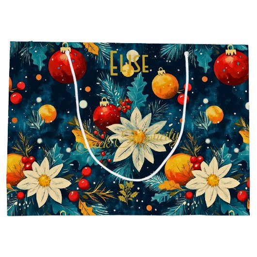 Maßgeschneiderte große Geschenktasche mit blauem f Große Geschenktüte (Rückseite)