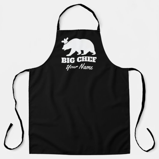 Maßgeschneiderte große Koch lustige schwarze Bären Schürze (Vorderseite)