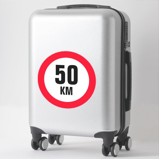 Maßgeschneiderte große max. 50 km Speed Limit Viny Aufkleber (Koffer)