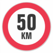 Maßgeschneiderte große max. 50 km Speed Limit Viny Aufkleber (Vorderseite)