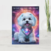 Maßgeschneiderte Große Nichte mit Hunde-Geburtstag Ankündigung (Vorderseite)