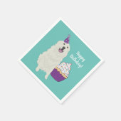 Maßgeschneiderte Große Pyrenäen Geburtstag Napkins Serviette (Ecke)
