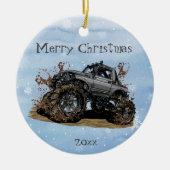 Maßgeschneiderte Großmonster-Truck-Off-Road-Advent Keramik Ornament (Vorne)