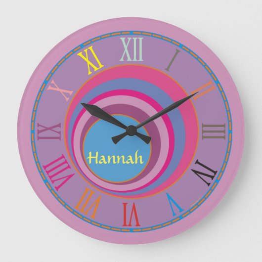 Maßgeschneiderte, gürtelig hübsche Kreisen Tornado Große Wanduhr (Vorderseite)