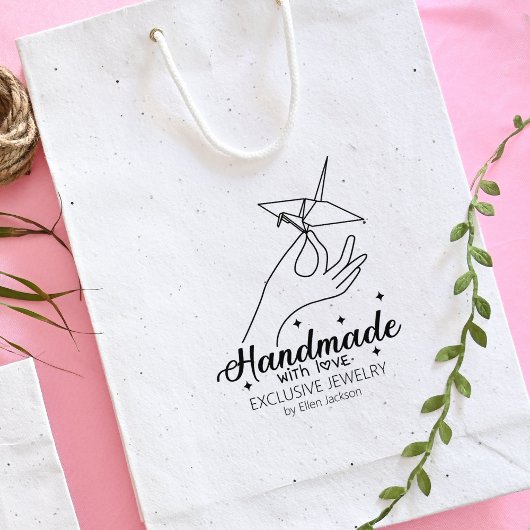 Maßgeschneiderte Handarbeit mit großen Lieben Gummistempel