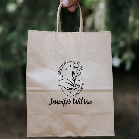 Maßgeschneiderte Handarbeit mit Liebe, moderne Wil Gummistempel